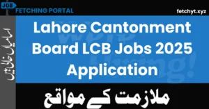 Lahore Cantonment Board LCB Jobs 2025 Application