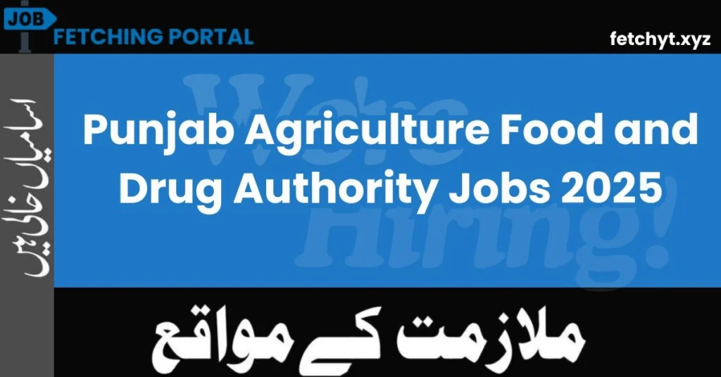 Punjab Agriculture Food and Drug Authority Jobs 2025
