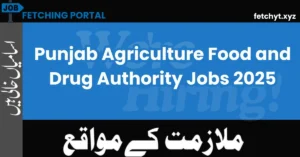 Punjab Agriculture Food and Drug Authority Jobs 2025