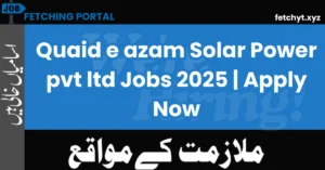 Quaid e azam Solar Power pvt ltd Jobs