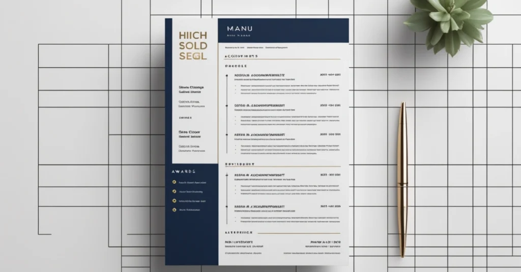 Resume example showing how to list awards and recognitions professionally